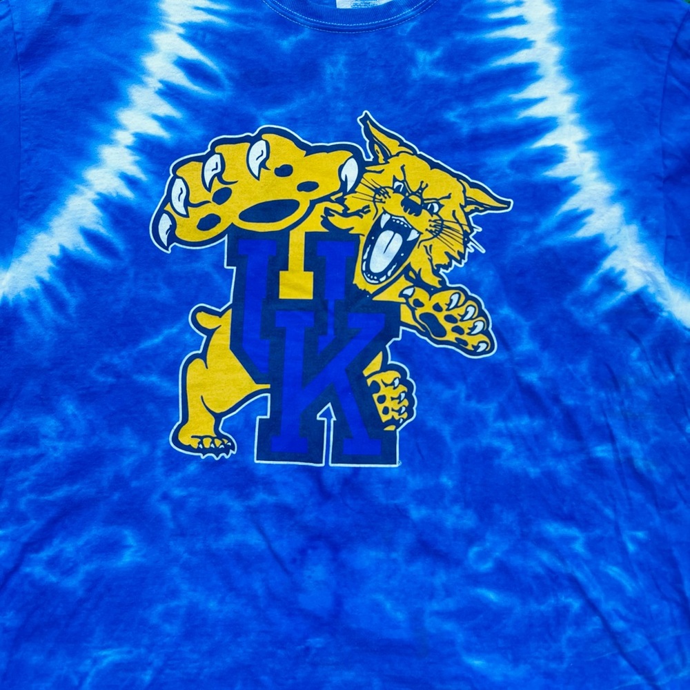 University of Kentucky Wildcats Tie-Dye T-Shirt Blue NCAA Graphic Tee Size XL💎 - Picture 3 of 4